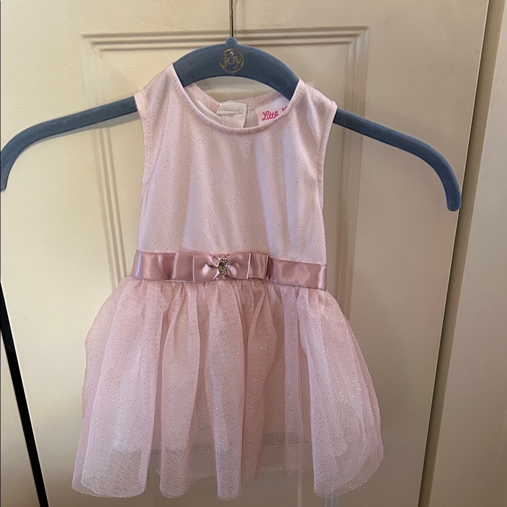 Little Lass Sparkling Pink Dress size 6/9 months
